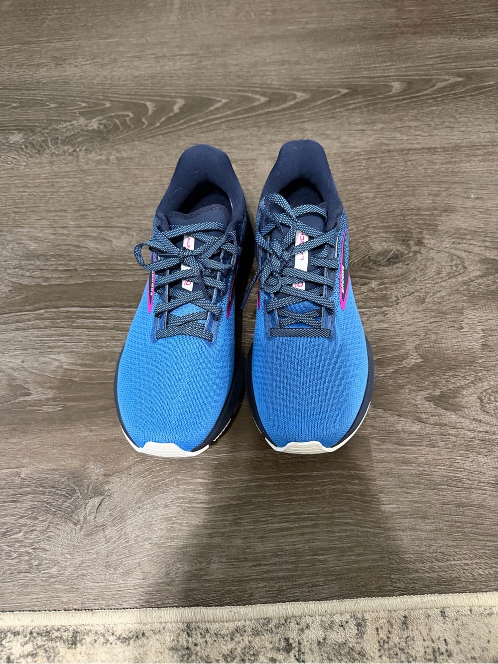 Brooks Blue Running Shoes with Pink Accent